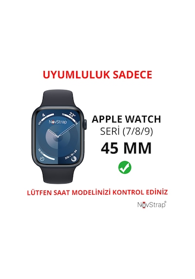 Novstrap Apple Uyumlu  Watch 7/8/9 Seri 45mm İle Starlight Yıldız Işığı Ekran Kasa Koruyucu Kapak