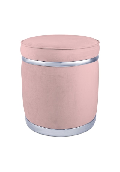 Zerafet Silver Kaplama Luxery Puf-pembe Babyface Kumaş Pofuduk Oturma Pufu&makyaj Pufu&bench