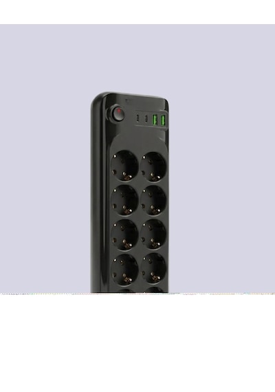 Mey İthalat Termal Akım Korumalı 10 Lu Grup Priz Usb Type-c Hızlı Şarj 2500w 2m Kablo 0 - 2 M