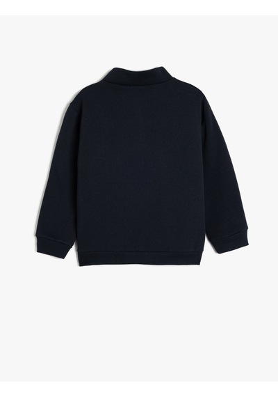 Koton Dik Yaka Yarım Fermuarlı Oversize Sweatshirt Uzun Kollu İşleme Detaylı Lacivert 5wkb10551tk Lacivert Koton Dik Yaka Yarım Fermuarlı Oversize Sweatshirt Uzun Kollu İşleme Detaylı Lacivert 5wkb10551tk Lacivert
