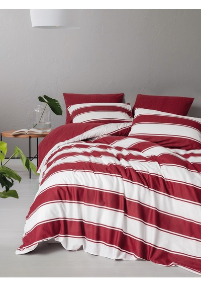 Cozy Home Festive Çift Kişilik Lastikli Çarşaflı Nevresim Takımı Jolly Kırmızı Kırmızı