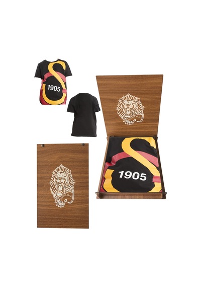 Galatasaray Büyük Logolu Çocuk T-shirt Aslan Ahşap Kutulu 001