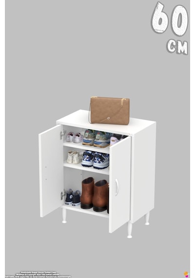 Bulut Ayakkabılık - Kapaklı 2 Raf 3 Bölmeli Dar Alanlar İçin Çok Amaçlı Dolap 60 Cm Beyaz Bulut Ayakkabılık - Kapaklı 2 Raf 3 Bölmeli Dar Alanlar İçin Çok Amaçlı Dolap 60 Cm Beyaz