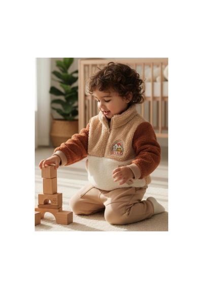 Altıntaş Baby Wild Peluş Fermuar Yakalı Sweat Ve Şardonlu Alt Premium Kalite Ürün Taba Taba