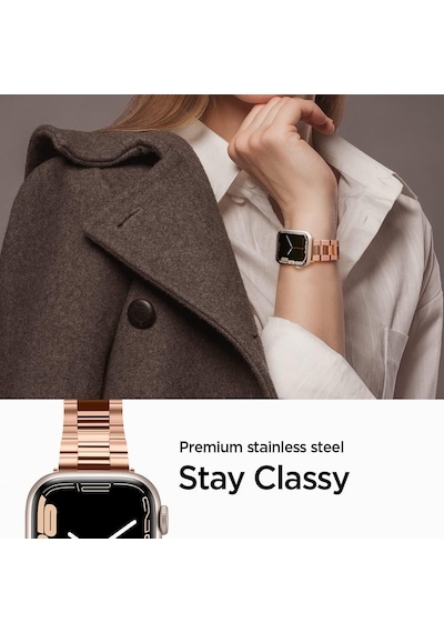 Apple Watch 42mm Seri 12/11/10 İle Uyumlu Kordon Kayış Band Modern Fit Rose Gold - 061mp25944 Çok Renkli