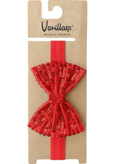 Vanillays Kırmızı Desenli Kız Bebek Bandana Aksesuar 25030 Kırmızı