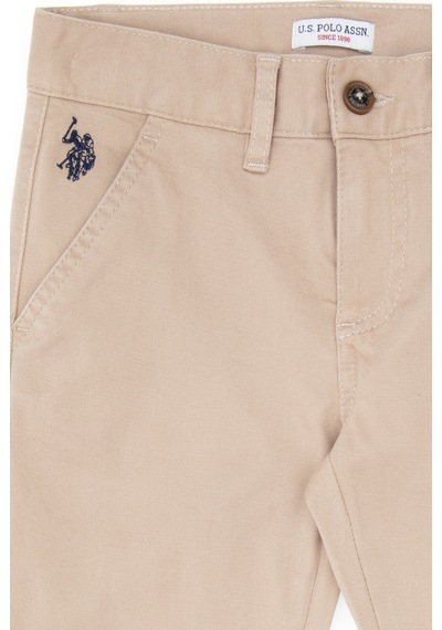 U.s. Polo Assn. Erkek Çocuk Koyu Bej Pantolon Kanvas-chino 50317270-vr088 Koyu Bej