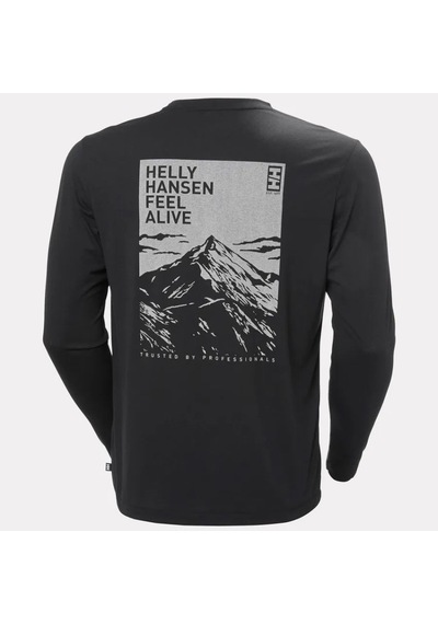 Helly Hansen Skog Graphic Long Sleeve Tee Erkek Sweat Hha.63407.hha.990 Siyah