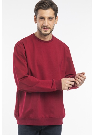 Süperlife Erkek Bisiklet Yaka Regular Fit İnce Sweatshirt Spr 20k30 Bordo