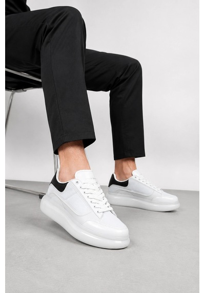 Ht Hotin Palermo Erkek Kalın Taban Sneaker Modern Günlük Spor Ayakkabı - Beyaz