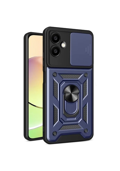 Newface Samsung Galaxy A06 Kılıf Pars Lens Yüzüklü Silikon - Lacivert