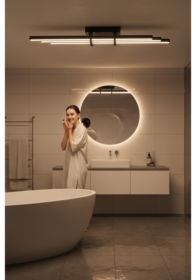 Cosmo Bronz Led Tavan Avize Kumandalı Dim Edilebilir Aşağı Işık Doğal Işık