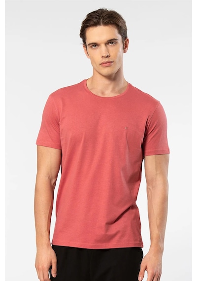 Cacharel 2169 Erkek Modal Pamuk Bisiklet Yaka Kısa Kollu T-shirt-mercan MERCAN