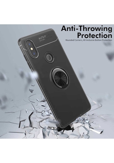 Xiaomi Mi A2 Yüzüklü Manyetik Ravel Kilif Kirilmaz Ekran Koruyucu 514180259