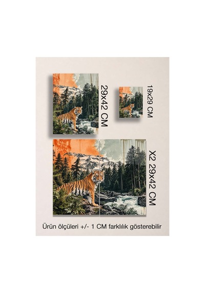 Kaplan Ve Dağ Manzaralı Metal Tablo - Vahşi Doğa Duvar Dekoru, Metal Poster Wall Art Çok Renkli - 923864739 Çok Renkli - 923864739 Çok Renkli