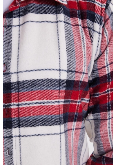 Tudors Erkek Slim Fit Dar Kesim Kareli Kışlık Oduncu Gömlek-42097 Çok Renkli