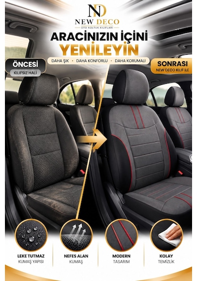 Seat Toledo Uyumlu Jakar Arabiyeli Oto Koltuk Kılıfı Airbag Uyumlu Lüks Seri Tam Set 47494515
