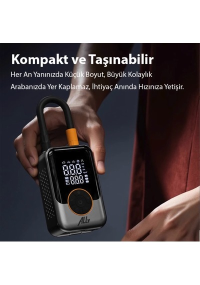 Kablosuz Turbo Şarjlı Araba Lastik Şişirme Kompresörü Tekerlek Şişirme Kompresörü 150 Psi