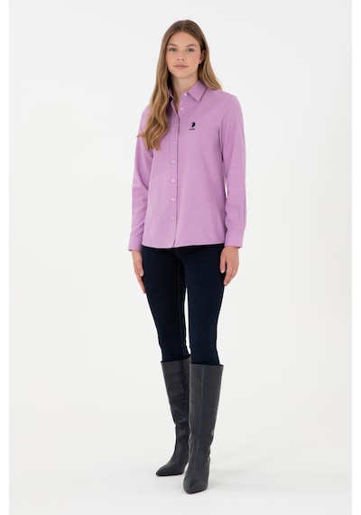 U.s. Polo Assn. Kadın Lila Gömlek Desenli 50297012-vr034 Lila