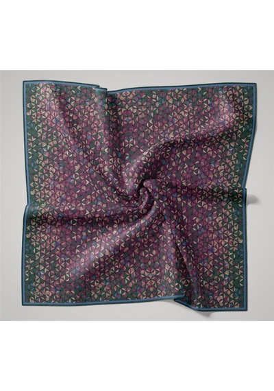 Silk Home İnce Pamuk Soft Eşarp Zümrüt Yeşili Mor Pudra Pembe Gök Mavi Desenli Kaymaz Dokulu Tok Duruşlu 90x90 Çok Renkli