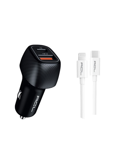 Ac-93 48w Pd 30w Çift Port Hızlı Araç Şarj Cihazı + Type-c Lightning Kablo