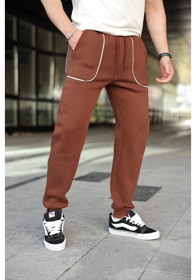 Madmext Acı Kahverengi Şerit Detaylı Jogger Eşofman Altı E6581 Acı Kahverengi