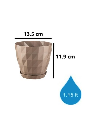 Omnipazar So-krt2 Dekoratif Kristal Saksı Takımı 1.15 Litre No 2 Mocha