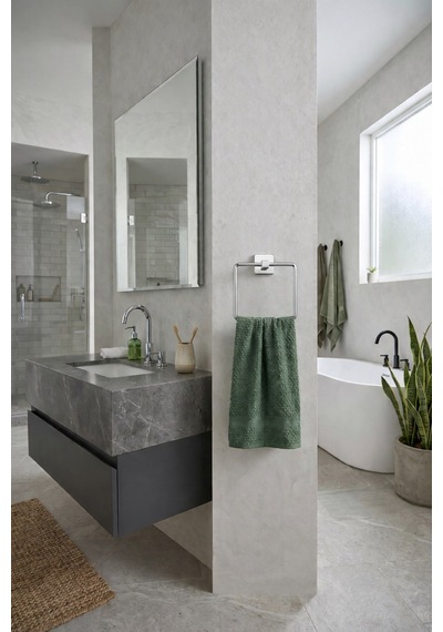 Sas Haus Yapışkanlı Krom Kare Havluluk Duvar Tipi Delme Gerektirmez Banyo Havlu Askılığı S-130 - Ktk Kont Serisi