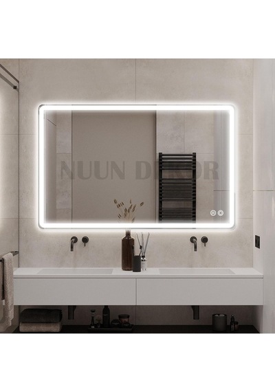 100x80 Cm Buğu Çözücülü Di Kdörtgen Ayna Di Mmer Özelli Kli Beyaz