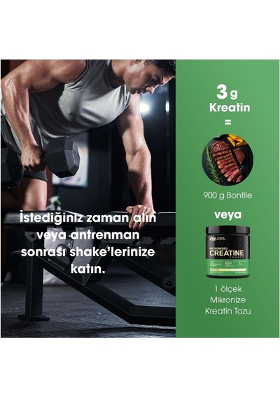Kreatin Monohidrat Aromasız 187 G 55 Servis Kas Gücü Ve Dayanıklılık Desteği