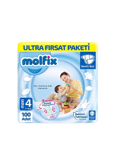 Molfix Bebek Bezi 4 Beden Ultra Fırsat Paketi 100 Adet