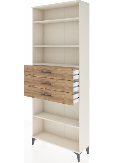 Arges Dolap 4 Raflı 3 Çekmeceli 88x30x221 Aytaşı-çam Aytaşı