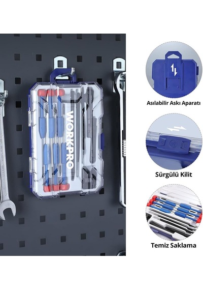 Wp200531 Hassas Tornavida Seti, 12 Parça, Cr-v Çelik, Torx, Magnetize Aparatlı, Elektronik Onarım