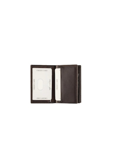 Gencer Leather Hakiki Deri Dikey Kartlık Kahverengi Kahve