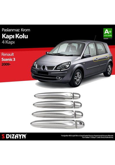 Renault Scenic 3 Krom Kapı Kolu 4 Prç 2009 Üzeri