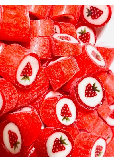 Çilek Desenli Lolly Akide Şeker 1000 Gr