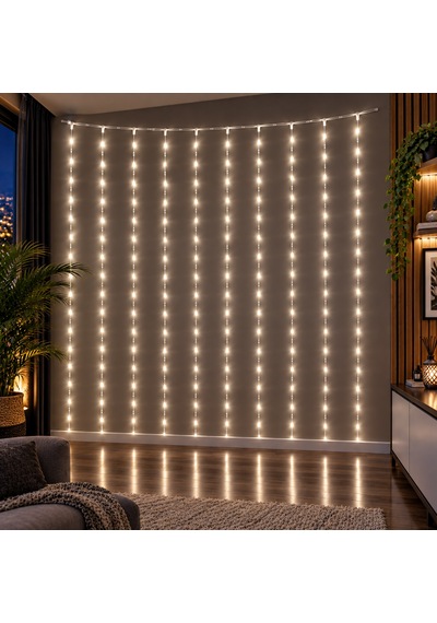 Yuksek Kalite Ultra Parlak Canlı Led Işıklı Salkım Led Işık 3x2 Metre 10 Dallı Gün Işığı Perde Led