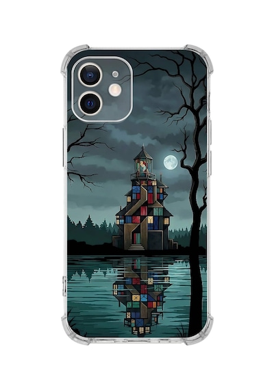 Printify Apple iPhone 11 İle Uyumlu Simya Serisi Gölge Ve Cam Tasarımlı Uv Baskılı Köşe Korumalı Antişok Kılıf Şeffaf