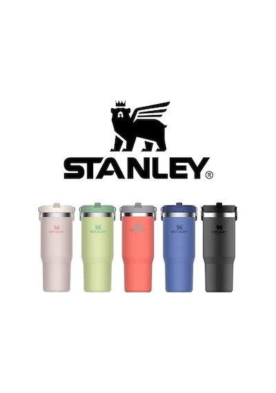 Stanley The Iceflow Flip Straw Pipetli Termos Bardak 0.89 L - Açık Pembe