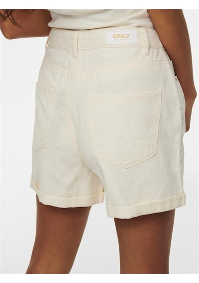 Only Kadın Onlvega Krem Kot Şort Mom Shorts - 15230571 001