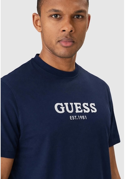 Guess M6gı16k3032 Cn Ss Guess Logo Con Erkek Tişört Lacivert