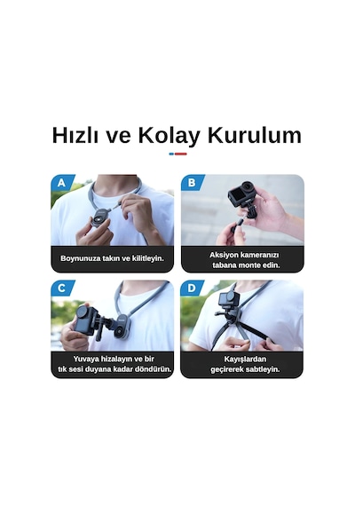 Telesın U Shape Neck Holder 2.0 Max Versiyon , Aksiyon Kameralar Için Boyun Askısı, Gopro, Djı Osmo Action, Insta360 Ace Pro Kameralar İle Uyumlu Telesın U Shape Neck Holder 2.0 Max Versiyon , Aksiyon Kameralar Için Boyun Askısı, Gopro, Djı Osmo Action, Insta360 Ace Pro Kameralar İle Uyumlu