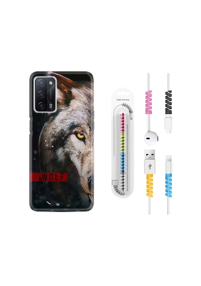 Oppo A55 Kılıf Kablo Koruyuculu Wolf Eyes 1758