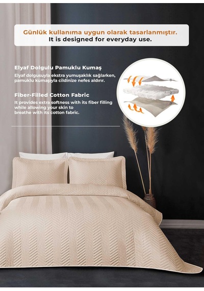 Evlen Home Ross %100 Pamuk Yatak Örtüsü Pike Takımı Çift Kişilik Kapitone Çizgili Günlük Yıkanabilir Bej Bej Evlen Home Ross %100 Pamuk Yatak Örtüsü Pike Takımı Çift Kişilik Kapitone Çizgili Günlük Yıkanabilir Bej Bej