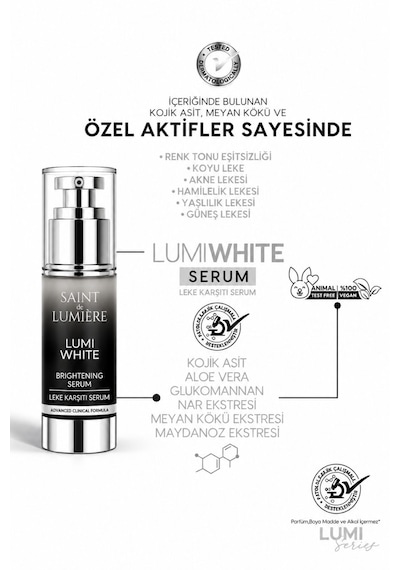 Saint De Lumiere Lumıwhıte Leke Karşıtı Cilt Tonu Eşitleyici Ve Aydınlatıcı Serum 30 ML