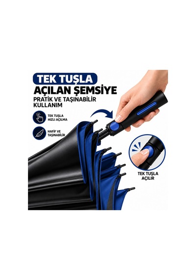 Toptancı Amca 8 Telli Yağmur Şemsiyesi Özel Tasarım Taşınabilir Kılıflı Çift Kişilik Geniş Düz Şemsiye Görseldeki Gibi