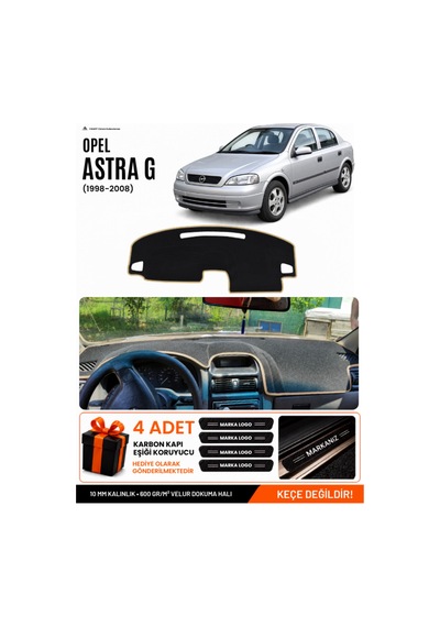 Opel Astra G 1998-2008 Uyumlu Torpido Koruma, Torpido Örtüsü, Torpido Kılıfı - Siyah-bej - Op002