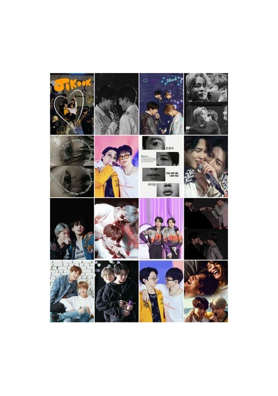 Kpop - Jikook 2 No Desenli Tasarım 16' L Fotokart Seti