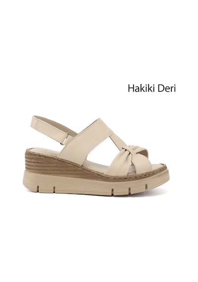Gönderi(R) Gönderi R Kadın Bej Dolgu Topuklu Hakiki Deri Sandalet Dyza72745523