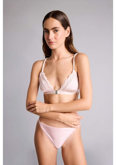 Defacto Dantel Detaylı Saten Kapsız Pedsiz Balensiz Bralet G1139ax26aupn38 Pembe-pn38